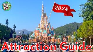 Hong Kong Disneyland ATTRACTION GUIDE  2024  All rides amp Shows  NEW World of Frozen land [upl. by Gow514]