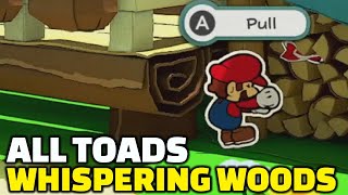 ALL Toads Location  Whispering Woods  Paper Mario The Origami King [upl. by Nivets]