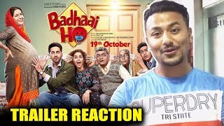 Badhaai Ho TRAILER  REVIEW  REACTION  Ayushmann Khurrana Sanya Malhotra [upl. by Neenad]