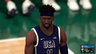 LIVE USA vs FRANCE FINALS  2024 Paris Olympics Mens Basketball  August 10 2024  NBA 2K24 [upl. by Otrebile]