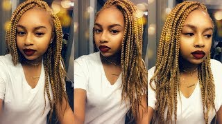 Honey Blonde Box Braids VLOG  EASY METHOD  Urban Beauty PrePulled Kanekalon Hair [upl. by Tra]