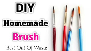 DIY  Homemade Paint Brush  How to make paint brush at home  Paint Brush making at home DIY Brush [upl. by Sixel]