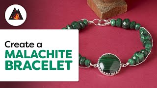 Malachite Gemstone Bracelet Tutorial [upl. by Edrock]