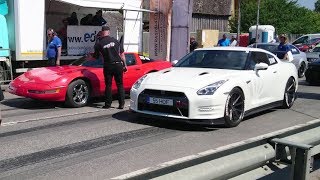 Nissan GTR R35 vs Chevrolet Corvette C4 Supercharged 18 mile drag race [upl. by Ahsiral]