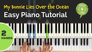 My Bonnie Lies Over The Ocean on the Piano 2 Hands  Easy Piano Tutorial for Beginners [upl. by Anavlis]