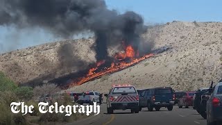 F35 fighter jet crashes into New Mexico hillside [upl. by Netnerb]