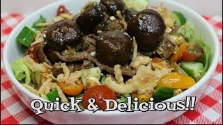 Warm Steak Salad  Easy Dinner Salad Recipe  Tasty Summer Salad  Noreens Kitchen [upl. by Ocirderf791]