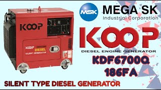 KOOP GF3625kVA KDF6700Q 186FA SILENT TYPE DIESEL GENERATOR  DEMO  MEGA SK INDUSTRIAL CORP [upl. by Oralla682]