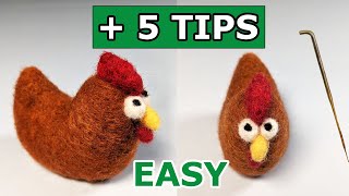 Needle Felting a Chicken Tutorial [upl. by Troxell]