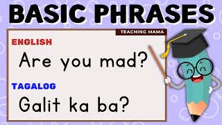 BASIC PHRASES  English  Tagalog  Learning Video  Teaching Mama [upl. by Emorej]