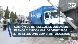 Camión se queda sin frenos y choca en bajada de Tultitlán vecinos denuncian zona de alto riesgo [upl. by Gaile]