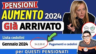 ⚡️ PENSIONI GENNAIO 2024 ➡ IMPORTI CEDOLINI CON AUMENTO GIà ARRIVATI❗️ PER QUESTI PENSIONATI FRAGILI [upl. by Alleul]