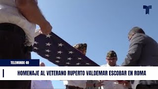 Homenaje al veterano Ruperto Valdemar Escobar en Roma  Telemundo 40 [upl. by Eadwina]