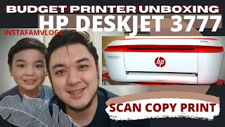 Balik Eskwela Unboxing  Printer HP DeskJet Ink Advantage 3777 SCAN COPY PRINT  For Home and Work [upl. by Temhem]