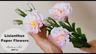 How To Make Lisianthus Paper Flower Easy Paper Flower [upl. by Yelkrab]