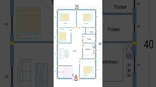 25x40 house plan housedesign houseplan floorplan homedesign shorts interiordesign homeplan [upl. by Won591]