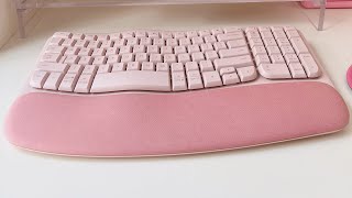 Logitech Wave Keys Wireless Ergonomic Keyboard  Pink  Rose Review [upl. by Koo]