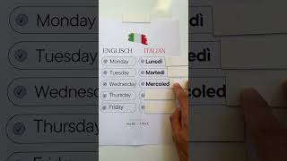 the days of the week  learn Italian with Me🇮🇹 [upl. by Olympium]