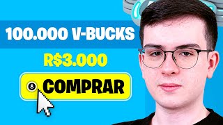 Porque Eu Comprei 100000 VBucks Recorde BR [upl. by Ley165]