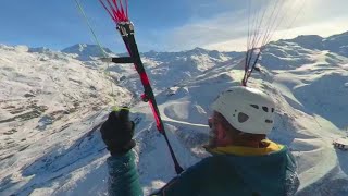 Ski rando amp Vol Pointe de la Gratte 2638 m Les Menuires Savoie [upl. by Coulson211]