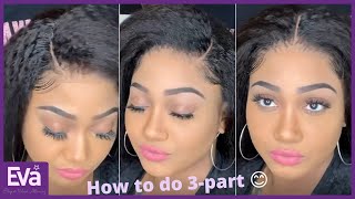 How to Change the Parting on a Wig Like a Pro Middle Left and Right 3Part No Glue Wearing [upl. by Humfrid]