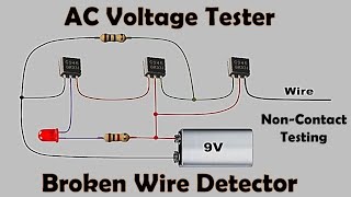 Wireless Noncontact AC Voltage tester Circuit  Broken Wire Detector [upl. by Chance842]