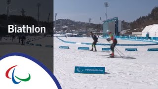 Middle distance standing and vision impaired Biathlon  PyeongChang2018 Paralympic Winter Games [upl. by Mitran406]