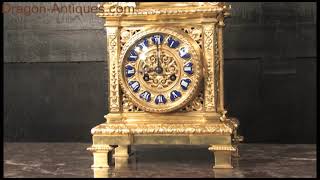 Superb Antique French Ormolu Bracket Clock Dolphins 3768 [upl. by Haneehs]