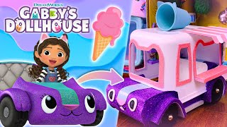 Carlitas SWEET Transformation 🍦🚗 DIY Ice Cream Sprinkle Party  GABBYS DOLLHOUSE [upl. by Esorlatsyrc]