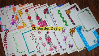 20 BEAUTIFUL BORDER DESIGNSPROJECT WORK DESIGNSA4 SHEETFILEFRONT PAGE DESIGN FOR SCHOOL PROJECTS [upl. by Mallon]