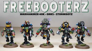 WARHAMMER 40K Orks Freebooterz Stormboyz Miniature Painting Showcase [upl. by Delaney]