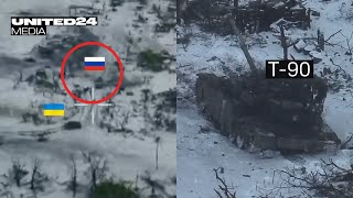 US Bradley IFV Destroy Russian T90M tank The Most Intense Tank Battle in Avdiivka warinukraine [upl. by Disharoon178]