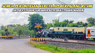 INDONESIAN RAILROAD CROSSING  Kompilasi Semua Perlintasan Kereta Api Resmi Surabaya KotaMadiun [upl. by Velda]