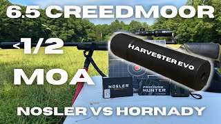 Hornady Eld X vs Nosler E Tip  Silencerco Harvester Evo  65 Creedmoor [upl. by Byram]