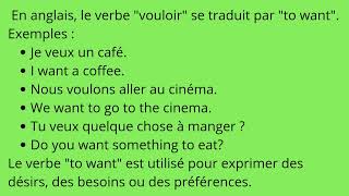 Verbe Vouloir en anglais [upl. by Levitt755]