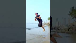 shorts viralvideo Flip stand practice video Mumbai dada Beach YouTube short video funny trending [upl. by Noirrad]