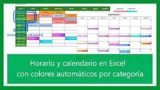 Excel  Horario y calendario en Excel con colores automáticos Tutorial en español HD [upl. by Odinevneib]