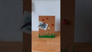 Cute standing pinboard DIY idea for desk home decor easy upcycling ideas back of frame painting boho [upl. by Temme604]