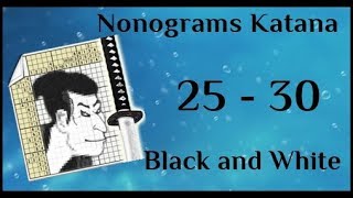 Nonograms Katana  25  30  Black and White  ALL SOLUTIONS [upl. by Bullivant]