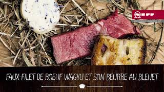 Faux filet de Boeuf Wagyu beurre au bleuet cuisson sur lit de foin [upl. by Yekcin]