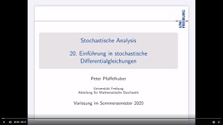 20 Einführung in stochastische Differentialgleichungen [upl. by Eicnahc]