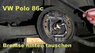 VW Polo 86c Bremse hinten wechseln Reparatur [upl. by Adelia]