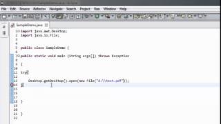Java How to open PDF file from Hard Disk [upl. by Alexis]