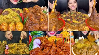 ASMR EATING MUTTON BIRYANIMUTTON CURRYSALADEGGSPAAPADMIRINDA FOOD VIDEOS EATING [upl. by Eecal579]