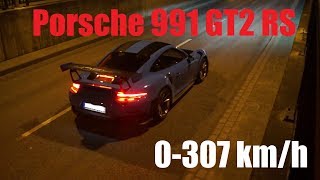 Porsche 991 GT2 RS 0300 kmh acceleration [upl. by Notsej]