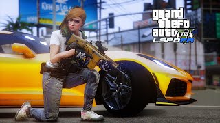 Gta 5 Lspdfr Playing As A LSPDLAPD Tactical Female Cop  Corvette C7 Patrol gta5 gta lspdfr [upl. by Amein264]