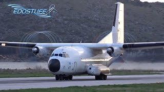 Luftwaffe Transall C160D  Short Takeoff with Awesome Propeller Tip Vortices [upl. by Ethbinium]