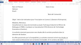 Préinscription Lettre de Motivation pour études en France CAMPUS FRANCE [upl. by Nob903]