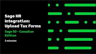 Sage 50 Canada  Sage HR Integration Upload Tax Forms [upl. by Topping]