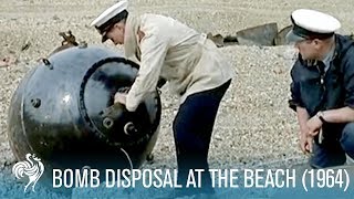 Bomb Disposal on Britain’s Beaches 1964  British Pathé [upl. by Alrep]